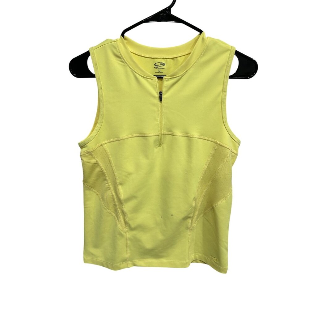 Champion Lightweight Stretch Sleeveless Half-Zip Active Shirt Sz L Training Top
